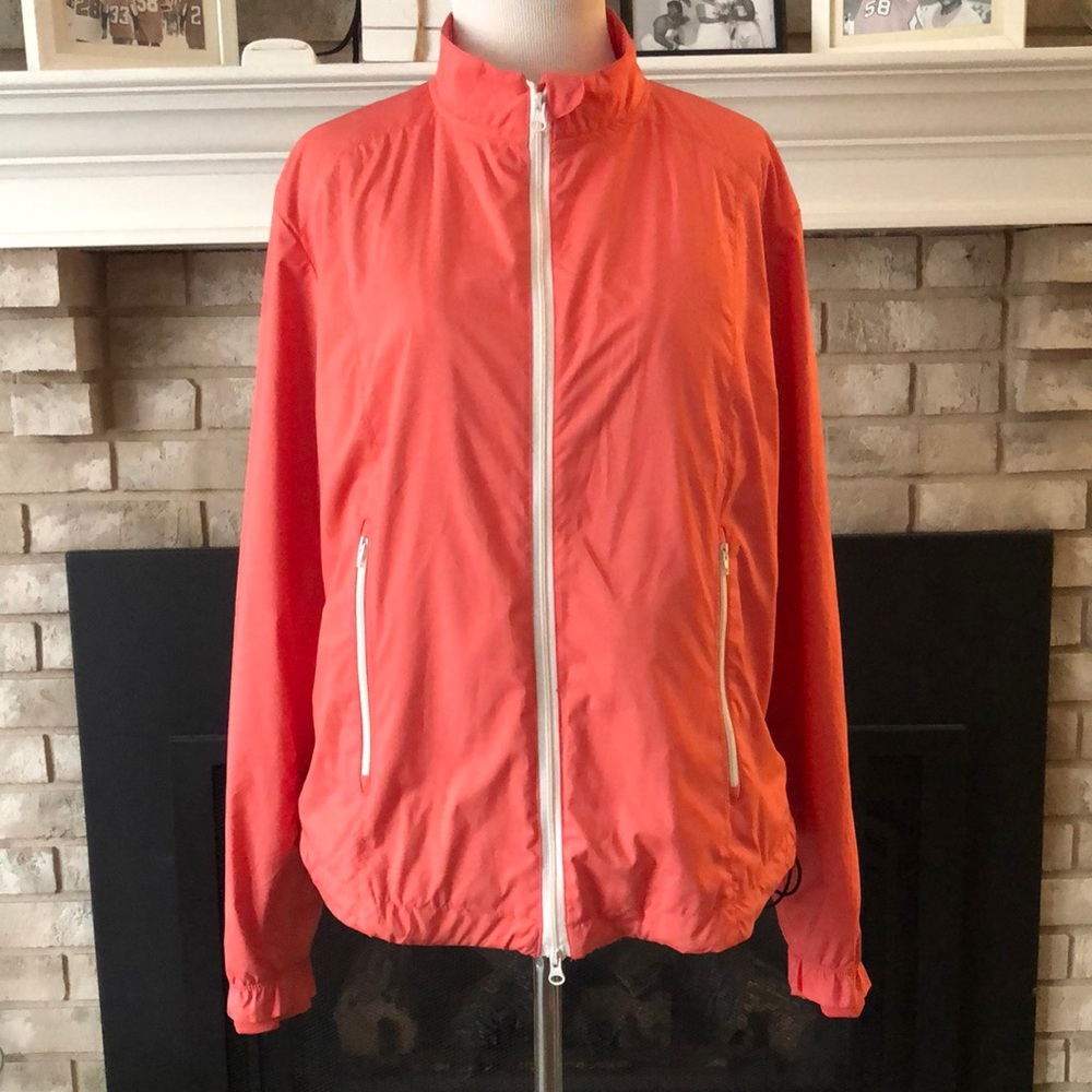 Izod Coral Lightweight Front Zip Jacket size Medium
